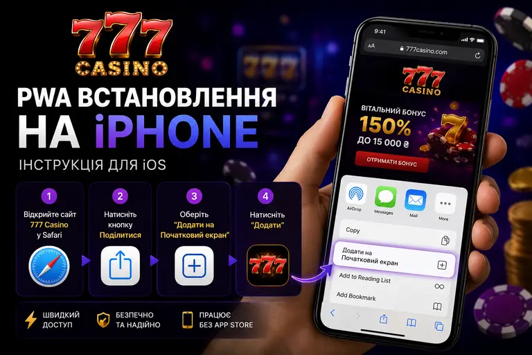 Установить казино 777 на iPhone и iPad (iOS) — приложение и веб-версия PWA